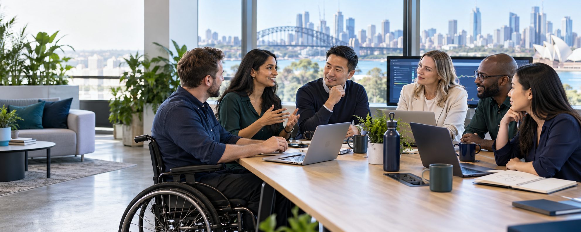 BMP Tech One team collaborating in a Sydney office